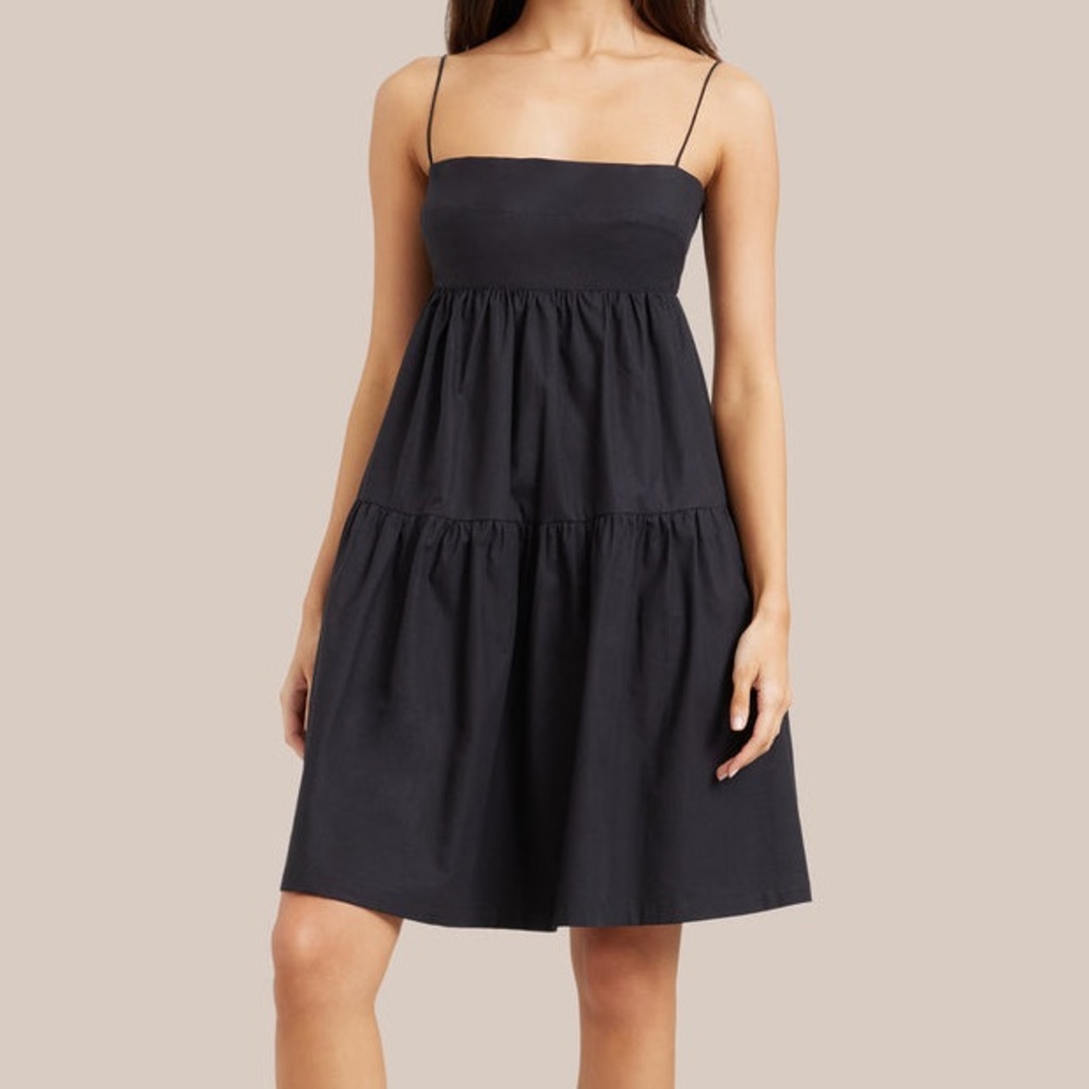 Modern Citizen Black Spaghetti Strap Tiered Mini Dress